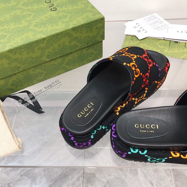gucci古馳新色2022Gucci/Summer最新限量厚底拖鞋 dx3331